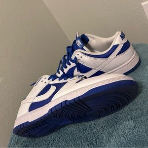 White and Blue Reverse Racer Blue Nike Dunks